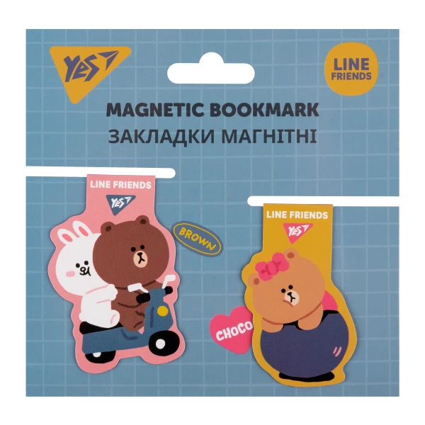 Закладки магнітні YES "Line Friends", 2шт, 707825