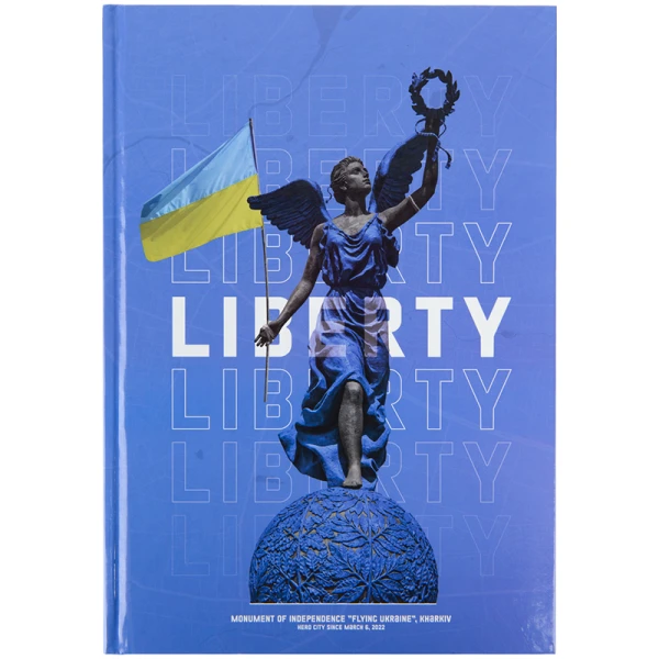 Книга записна А4, 96арк., кліт, тверда обкл., Liberty, синя 8422-551-A
