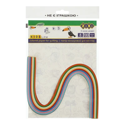 Папір кольоровий для квілінгу, 160г/м2, 420х5 мм, 100 шт, KIDS Line, ZB.1810-99 Zibi