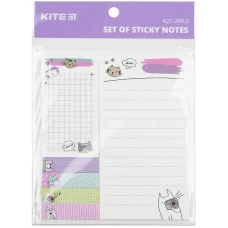 Блок паперу з клейким шаром, набір Cats K21-299-2 Kite