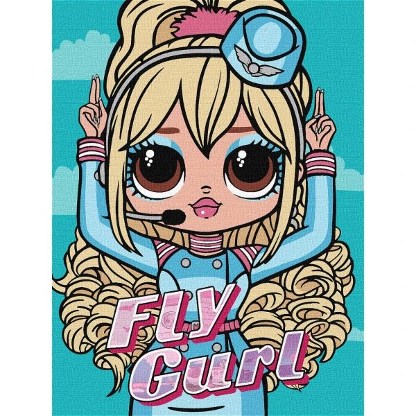 Набір для розпису по номерах для дітей "L.O.L. Surprise! O.M.G. Fly Gurl" 30х40см., KHO6275