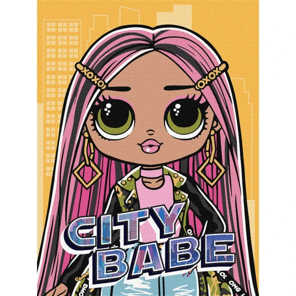 Набір для розпису по номерах для дітей "L.O.L. Surprise! O.M.G. City Babe" 30х40см., KHO6277