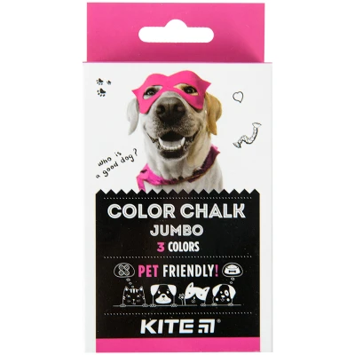 Крейда кольорова Jumbo, 3 кол. Kite Dogs K22-077