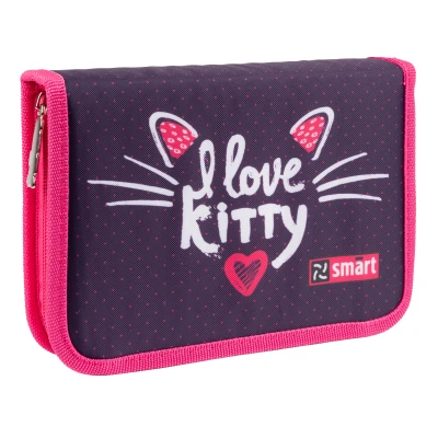 Пенал твердий Smart одинарний з двома клапанами HP-04 I love kitty 533281