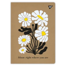 Зошит для записів А4 48арк. кліт., скоба, YES крафт "Flowers" 681997