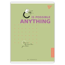 Зошит для записів А4 96арк. кліт., скоба, YES "Be yourself" гібрид, 682008