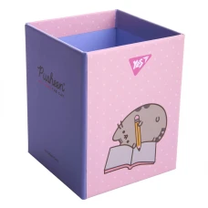 Стакан для письмового приладдя YES "Pusheen", картон, блакитни, 708333
