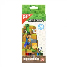 Олівці кольорові тригранні, 12 шт. Minecraft, 290760 YES