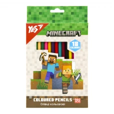 Олівці кольорові тригранні, 18 шт. Minecraft, 290765 YES