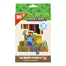 Олівці кольорові тригранні, 18 шт. Minecraft, 290765 YES