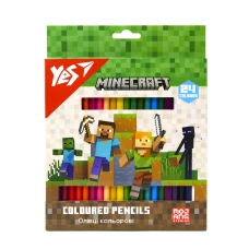 Олівці кольорові тригранні, 24 шт. Minecraft, 290770 YES