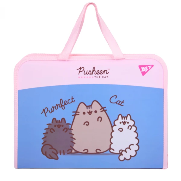 Папка-портфель YES FC на блискавці з тканинними ручками "Pusheen" А4, 492317