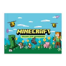 Альбом для малювання, А4 12 арк. 100г/м2, скоба з перфорацією, "Minecraft girls" 130598 YES