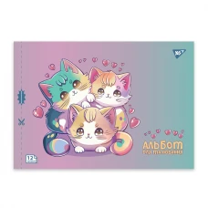 Альбом для малювання, А4 12 арк. 100г/м2, скоба з перфорацією, "Pets" 130601 YES