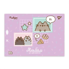 Альбом для малювання, А4 12 арк. 100г/м2, скоба з перфорацією, "Pusheen" 130588 YES