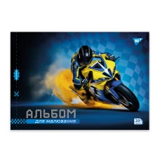 Альбом для малювання, А4 20 арк. 100г/м2, скоба з перфорацією, "Cars" 130604 YES