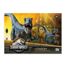 Альбом для малювання, А4 20 арк. 100г/м2, скоба з перфорацією, "Jurassic World" 130592 YES