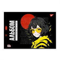 Альбом для малювання, А4 28 арк. 100г/м2, скоба з перфорацією, "Anime" 130587 YES