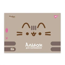 Альбом для малювання, А4 28 арк. 100г/м2, скоба з перфорацією, "Pusheen" 130590 YES