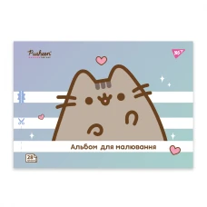 Альбом для малювання, А4 28 арк. 100г/м2, скоба з перфорацією, "Pusheen" 130590 YES