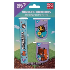 Закладки магнітні YES "Minecraft.Spring", 3 шт, блакитні, 708344