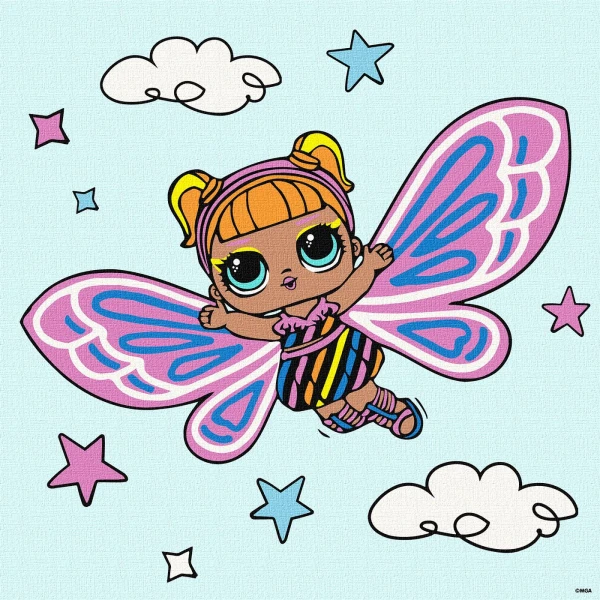 Набір для розпису по номерах для дітей "L.O.L. Surprise! O.M.G. Fairies Flutterstar" 40х40см., KHO1090