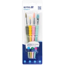Набір із 4-x пензлів з грипом синтетика Kite Creative K-334-2