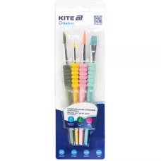 Набір із 4-x пензлів з грипом синтетика Kite Creative K-334-2