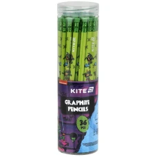 Олівець графітний з гумкою, тригранний Ninja Turtles, 36шт, туба, NT25-046 Kite