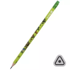 Олівець графітний з гумкою, тригранний Ninja Turtles, 36шт, туба, NT25-046 Kite