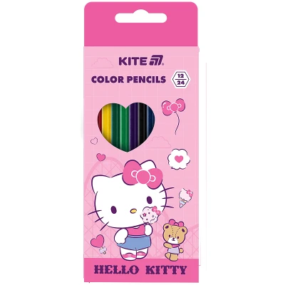 Олівці кольорові двосторонні, 12 шт. Hello Kitty HK25-054-1 Kite