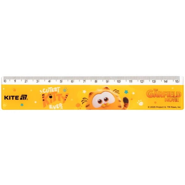 Лінійка пластикова, 15см. Garfield GF25-090 Kite