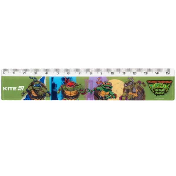 Лінійка пластикова, 15см. Ninja Turtles NT25-090 Kite