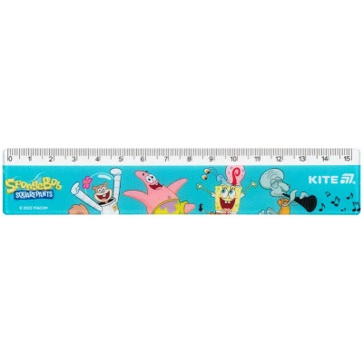 Лінійка пластикова, 15см. Sponge Bob SB25-090 Kite