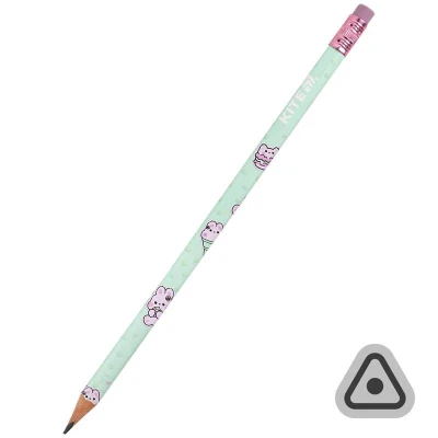 Олівець графітний з гумкою, тригранний Feel Good, 36шт, туба, K25-046-2 Kite