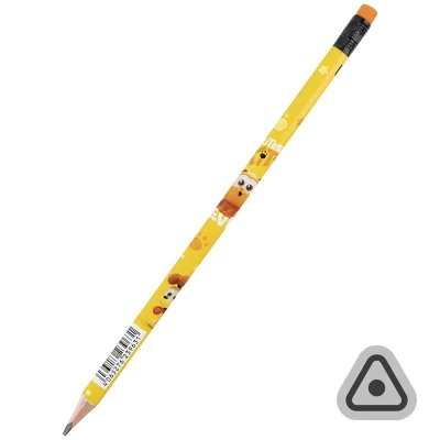 Олівець графітний з гумкою, тригранний Garfield, 36шт, туба, GF25-046 Kite