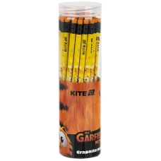 Олівець графітний з гумкою, тригранний Garfield, 36шт, туба, GF25-046 Kite
