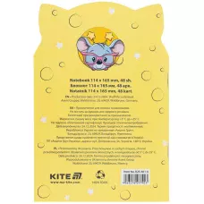 Блокнот м'яка обкл., 48 арк. кліт., Cheese Mouse K25-461-4 Kite