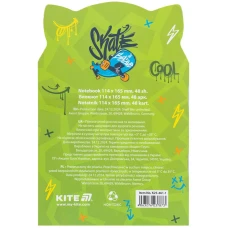 Блокнот м'яка обкл., 48 арк. кліт., Skate cat K25-461-1 Kite