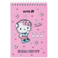 Блокнот пласт обкл., спіраль А6, 48арк., нелінований Hello Kitty HK25-196-1 Kite