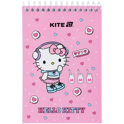 Блокнот пласт обкл., спіраль А6, 48арк., нелінований Hello Kitty HK25-196-1 Kite