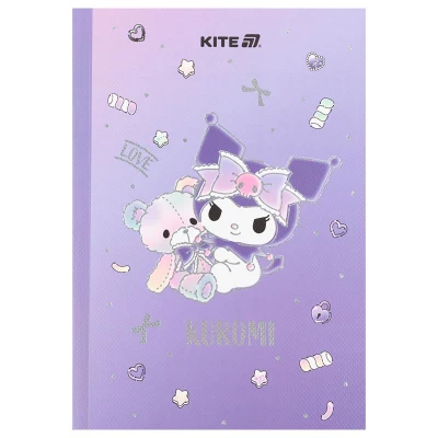 Блокнот м'яка обкл. А5, 40 арк., клітинка, Kuromi HK24-091-2 Kite