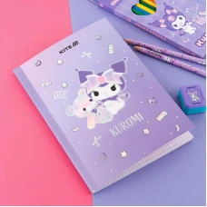 Блокнот м'яка обкл. А5, 40 арк., клітинка, Kuromi HK24-091-2 Kite