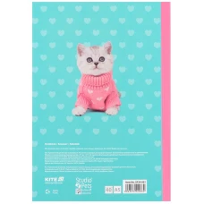 Блокнот м'яка обкл. А5, 40 арк., клітинка, Studio Pets SP24-091 Kite