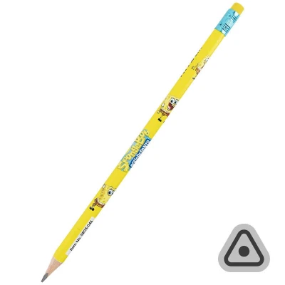 Олівець графітний з гумкою, тригранний Sponge Bob, 36шт, туба, SB25-046 Kite