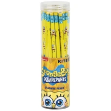 Олівець графітний з гумкою, тригранний Sponge Bob, 36шт, туба, SB25-046 Kite