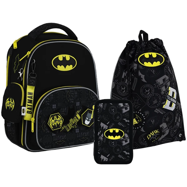 Набір рюкзак + пенал + сумка для взуття Kite SET_DC25-556M DC Batman
