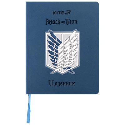 Щоденник шкільний, м'яка обкл. PU, Attack on Titan AT25-283 Kite