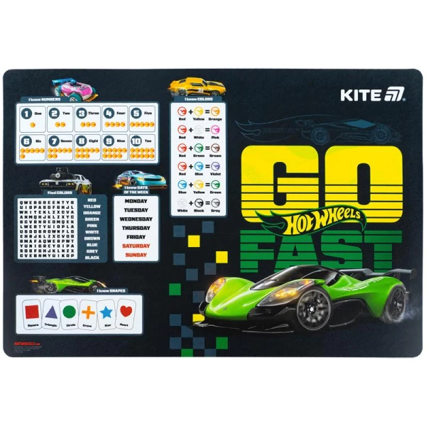 Підкладка настільна, 42,5x29см, PP Hot Wheels HW25-207-1 Kite