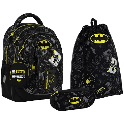 Набір рюкзак + пенал + сумка для взуття Kite SET_DC25-700M DC Batman